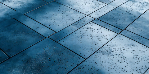 Blue Textured Tiles Abstract Background Illustration