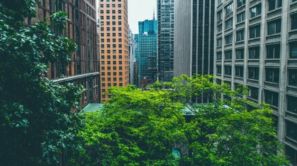 Urban Oasis: A Lush Green Sanctuary Amidst Towering Skyscrapers