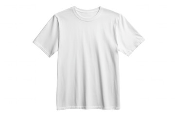 This plain white t shirt is displayed in a transparent format, perfect for showcasing designs or logos. The shirt has a classic short sleeve cut, presenting a clean and simple look ideal for various u
