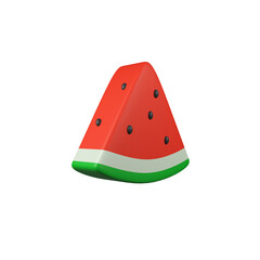 Watermelon slice isolated 3d render icon illustration