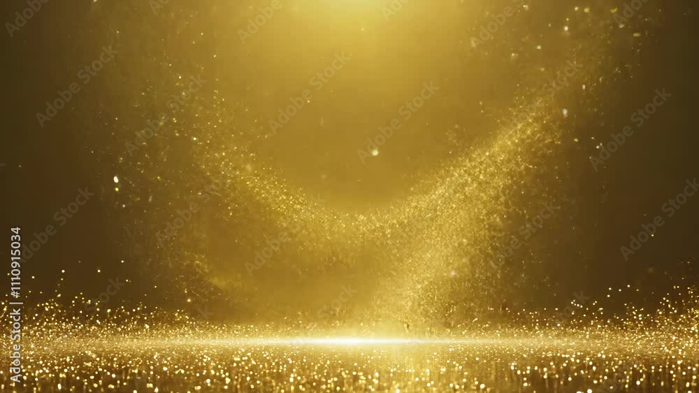 Aufkleber explore the mesmerizing movement of gold particles in a vibrant display of light and texture. concep