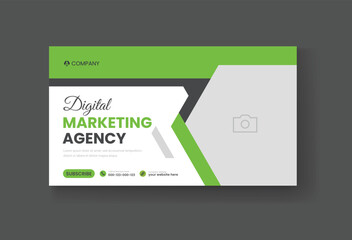 Corporate business and digital marketing youtube thumbnail or web banner template