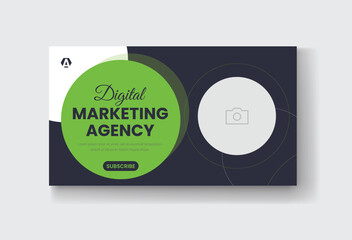 Corporate business and digital marketing youtube thumbnail or web banner template