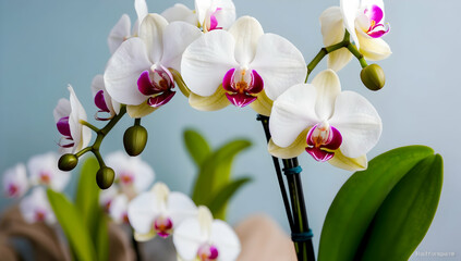 Elegant White Orchids in Bloom
