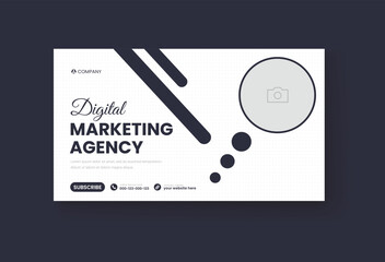Corporate business and digital marketing youtube thumbnail or web banner template
