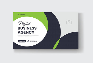 Corporate business and digital marketing youtube thumbnail or web banner template