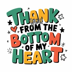  Colorful Thank You From the Bottom of My Heart Typography Design © tilialucida