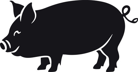 pig on a white background