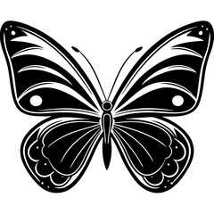 Butterfly silhouette Vector Illustration isolated on white background