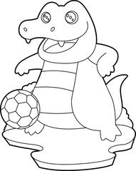 Crocodile Soccer player Soccer Animal Vector Graphic Art Illustration