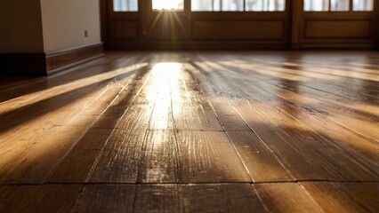a_closeup_view_of_polished_wooden_flooring