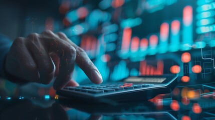 Accountant working with calculator