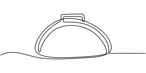Obraz premium Continuous Line Drawing of Luggage Icon. Hand Drawn Symbol Vector Illustration, Suitcase line travel luggage continuous art bag drawing outline icon. Travel trip line suitcase voyage airport single. 