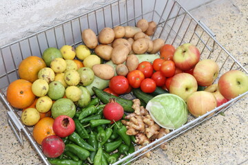 mix vegetables in the basket