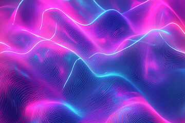 Fototapeta premium Abstract neon pink and blue high speed light waves on a black background