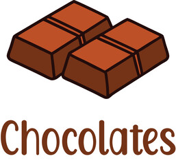 Cute Chocolates vector cartoon illustration for  Valentine's Day