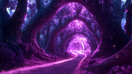 Obraz premium An enchanting fantasy animation scene capturing a magical journey through mystical landscapes, brimming with nature's mysteries and imaginative wonders