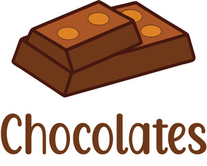 Cute Chocolates vector cartoon illustration for  Valentine's Day