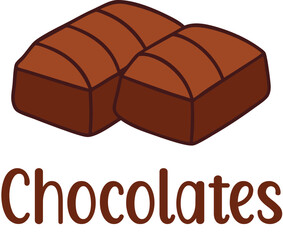 Cute Chocolates vector cartoon illustration for  Valentine's Day