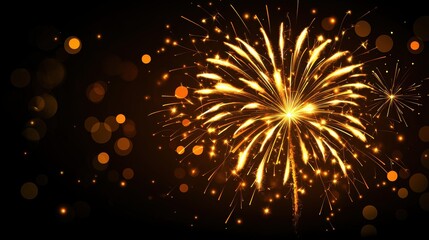 Obraz premium Vibrant golden fireworks illuminating a dark sky