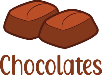 Cute Chocolates vector cartoon illustration for  Valentine's Day