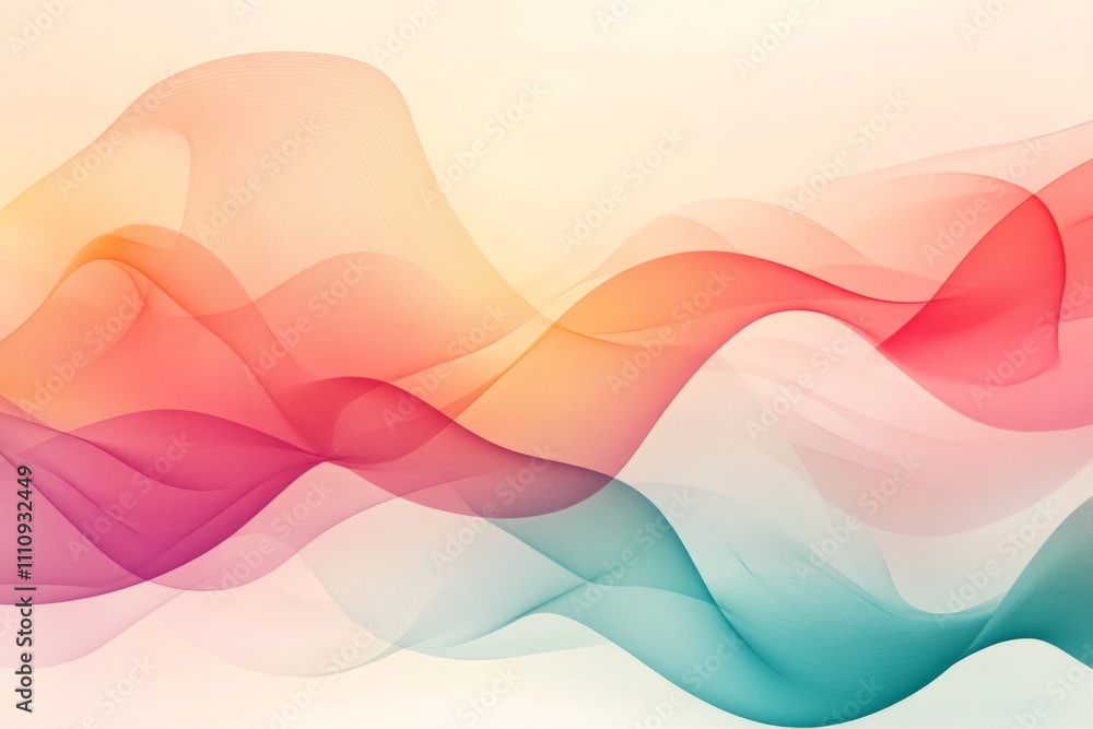 Poster colorful abstract waves creating a dynamic and vibrant background, perfect for various design projec