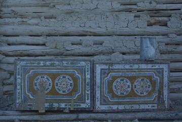 Local eagle hunters fence and home in western mongolia