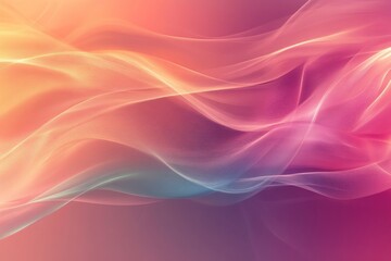 Fototapeta premium Abstract pastel colored transparent waves flowing on gradient background creating a dreamy and ethereal atmosphere