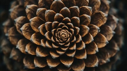 Close-up View of a Pine Cone's Center