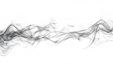 Thin wispy cirrus clouds stretched across the sky, forming abstract patterns, isolated on white 