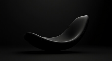 Modern lounge chair design in minimalistic black setting, showcasing sleek curves and innovative craftsmanship