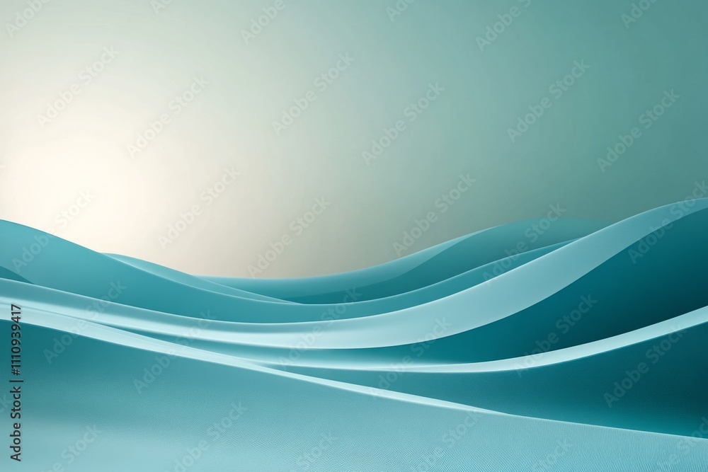 Aufkleber abstract turquoise waves flowing seamlessly creating a serene background