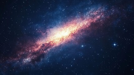 Fototapeta premium A Cosmic Spiral Galaxy Against a Starry Night Sky