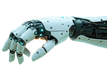 Close-up of a robotic hand performing a precise picking motion, showcasing advanced technology and automation