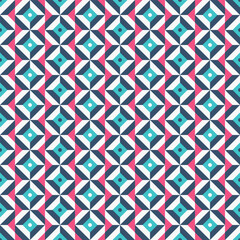 Vector geometric ornament in ethnic style. Abstract seamless pattern with EPS 10. Colorfull of diamond, triangle, and circle. Modern background texture. Repeat geo design