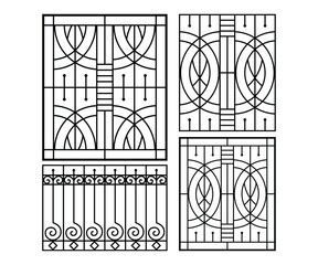 Steel grill design silhouette vector