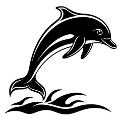 dolphin silhouette isolated on white background