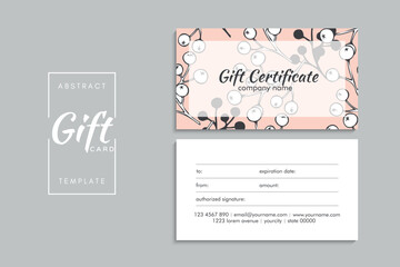 Set of colorful gift cards template. Modern style vector illustration of flowers for saloon, gallery, spa, shop. Gift voucher