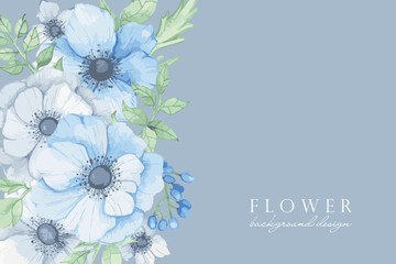 Vector watercolor flower frame with text space.