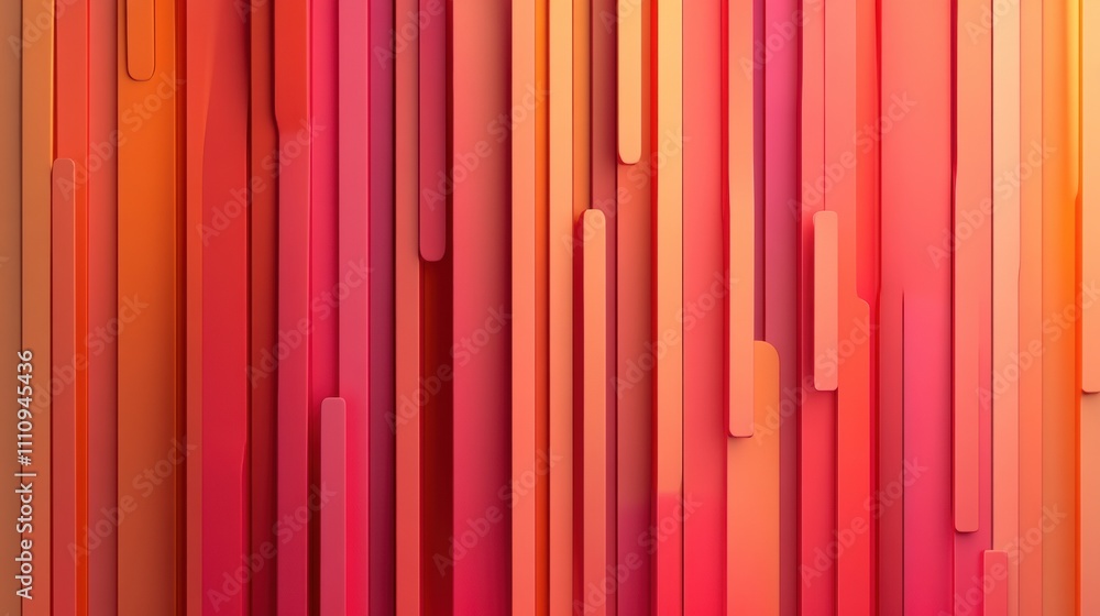 Poster vertical gradient lines in warm hues create a vibrant abstract pattern, ai