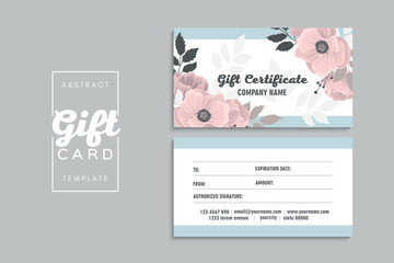 Set of colorful gift cards template. Modern style vector illustration of flowers for saloon, gallery, spa, shop. Gift voucher