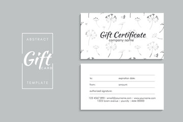 Set of colorful gift cards template. Modern style vector illustration of flowers for saloon, gallery, spa, shop. Gift voucher