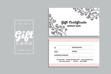 Set of colorful gift cards template. Modern style vector illustration of flowers for saloon, gallery, spa, shop. Gift voucher