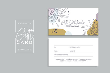 Set of colorful gift cards template. Modern style vector illustration of flowers for saloon, gallery, spa, shop. Gift voucher