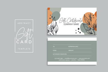 Set of colorful gift cards template. Modern style vector illustration of flowers for saloon, gallery, spa, shop. Gift voucher