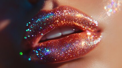 Glossy shining lips fastive make up glossy shining lips composition background