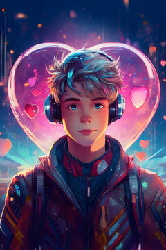boy with headphones