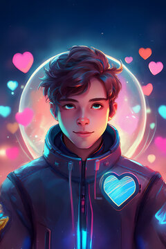 boy and hearts