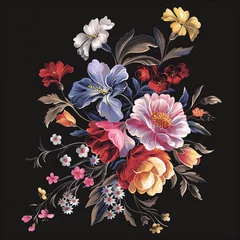 Papier peint photo Patrons Seamles Floral Pattern, Hand painted Watercolor, Wildflowers  © suraruek