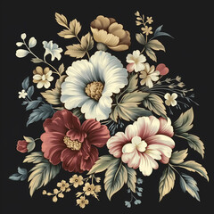 Fototapeta premium Seamles Floral Pattern, Hand painted Watercolor, Wildflowers